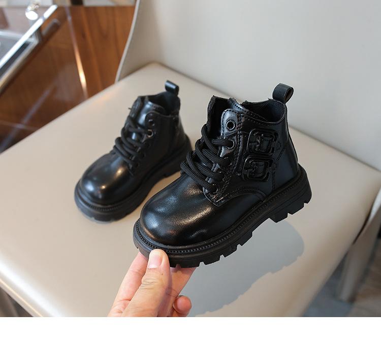 Fashion Girl Shoe 2025 Autumn New British Style Child Boots Simple and Versatile Girl Ankle Boots Soft Sole Anti Slip Boys Shoes