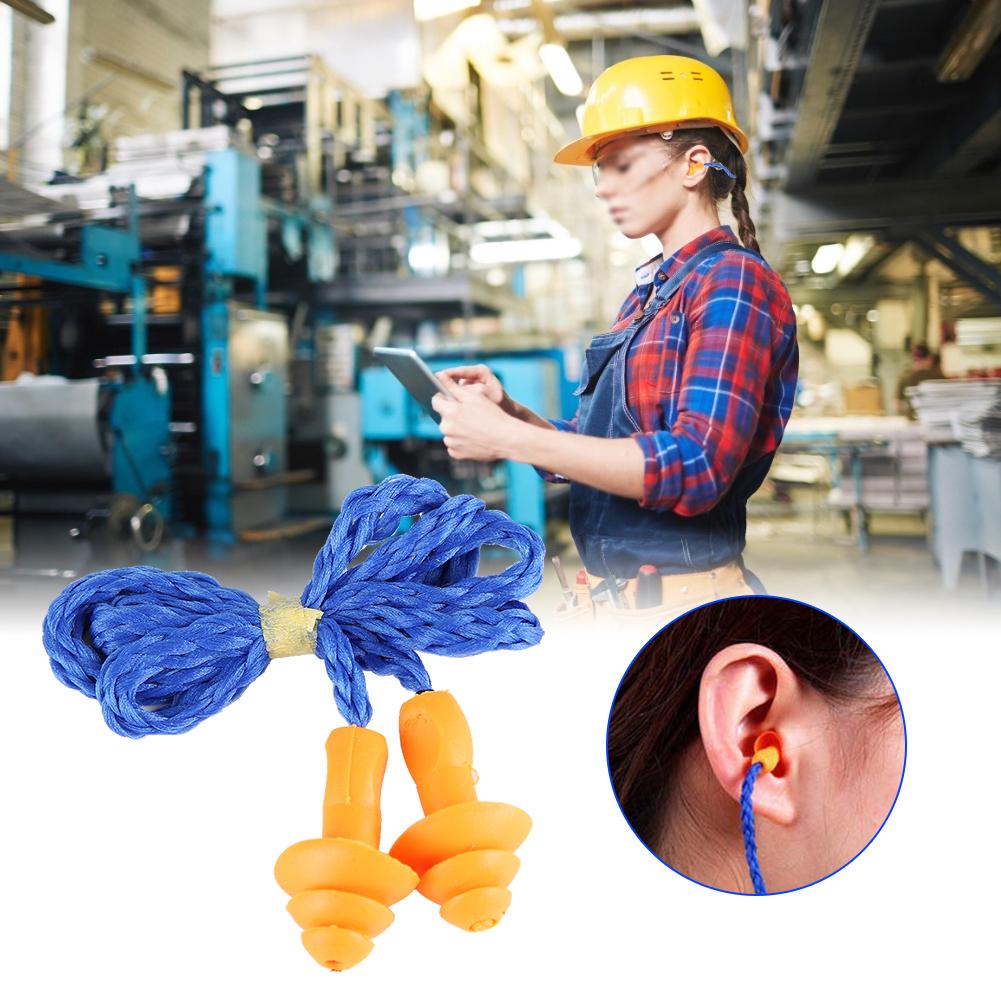 10pcs Christmas Trees Shape Thermoplastic Rubber Ear Plugs Sleep Work Noise Reduction with Wire