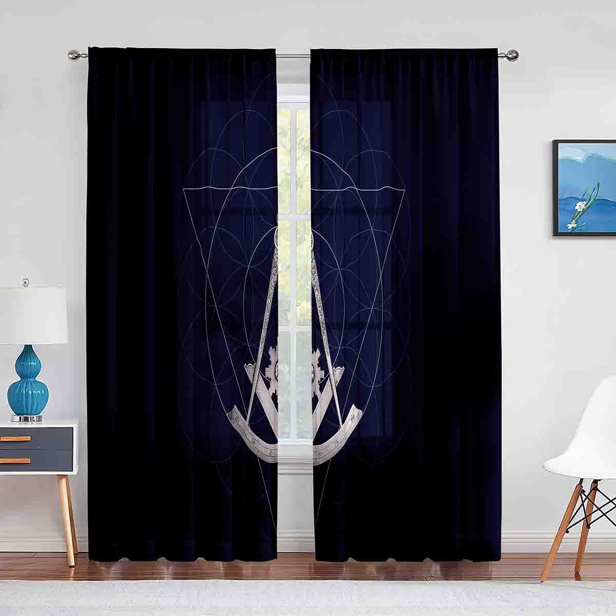 Мейсон Масонский Франкмасонство Эмблема Тюль Вуаль Шторы Для Спальни Оконные Шторы — фото 8