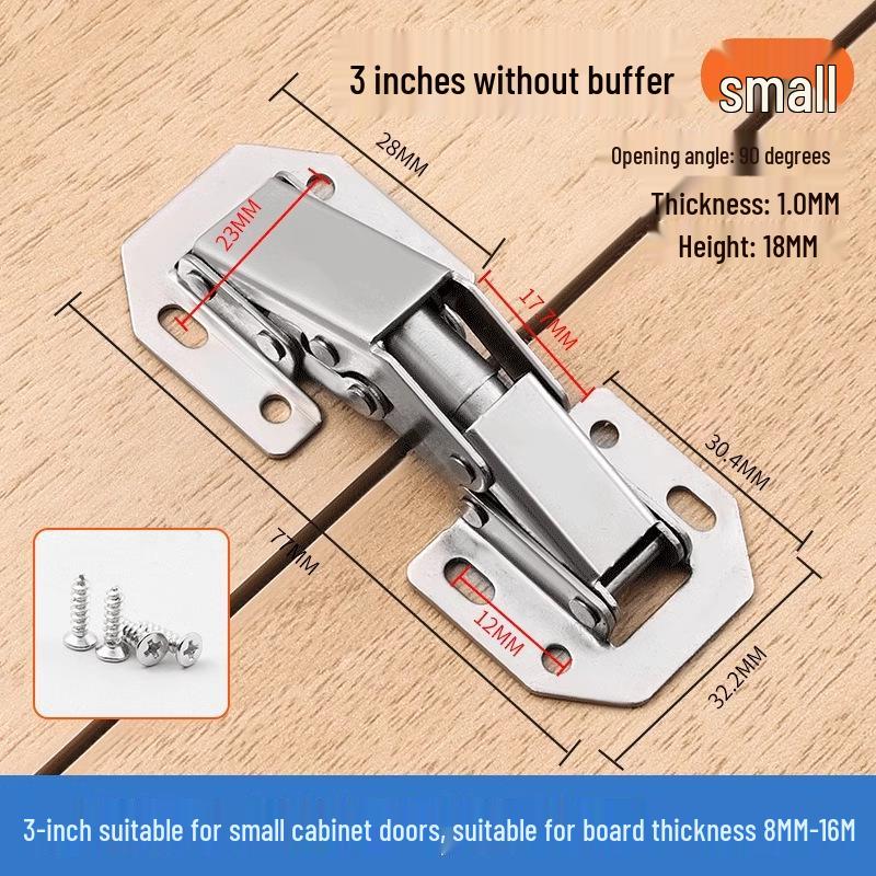

Newcomer Discount: No-Drill Stainless Steel Cabinet Hinge with Spring and Pressure Buffer