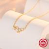 Simple Versatile S925 Sterling Silver Geometric Pearl Diamond Temperament Women'S Clavicle Necklace