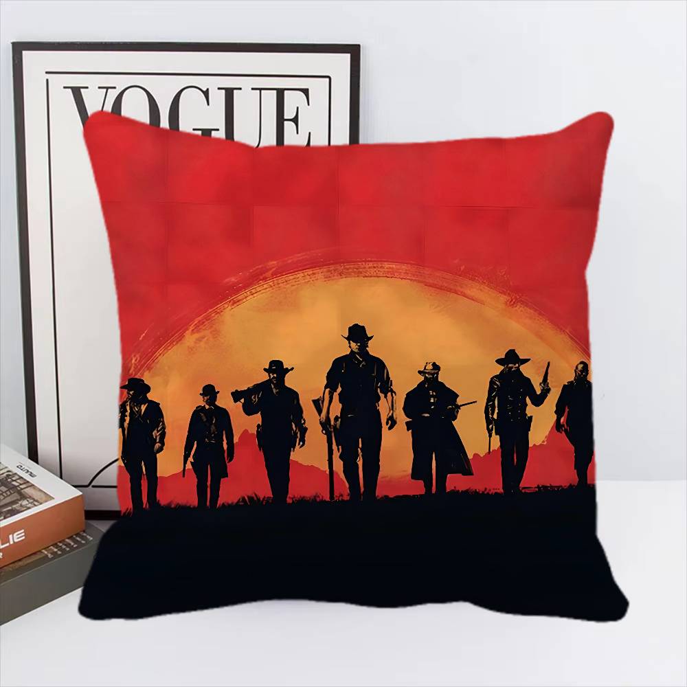 Game R-Red Dead Redemption 2 RDR2 Pillow Case Square Pillow Bedroom Sofa Leisure Comfort Cushion Home Decoration