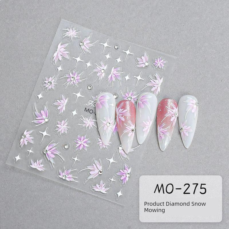 

Embossed Nail Sticker White Semi-Transparent Snow Mowing Bright Crystal MO-275 [Crystal Diamond Snow Mowing Paste]]