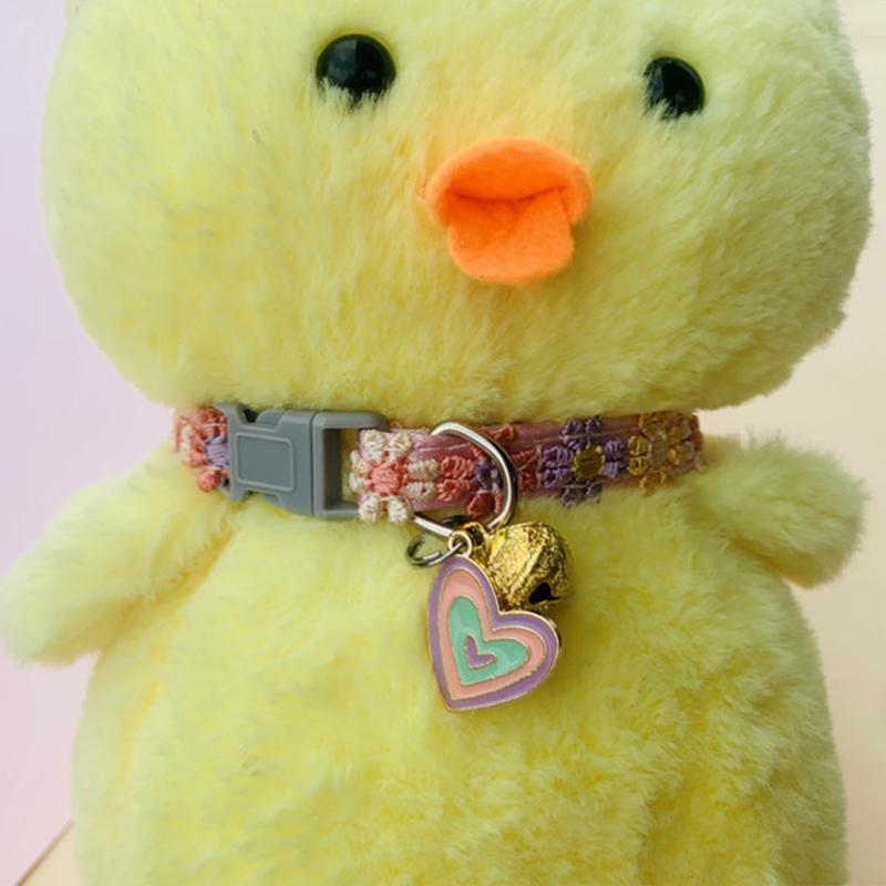 Pet Collar with Bell Cartoon Footprint Colorful Dog Puppy Kitten Collar Adjustable Safety Bell Ring Necklace Pet Accessories New