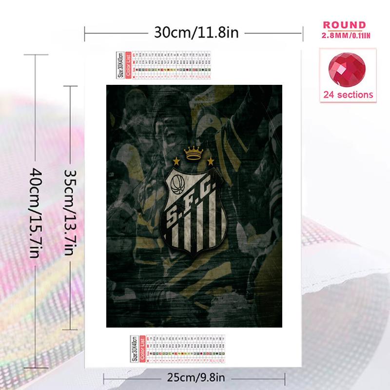 Santos F.C 100% Round Full Drill 5D DIY Diamond Painting Embroidery Cross Stitch Rhinestone Décor
