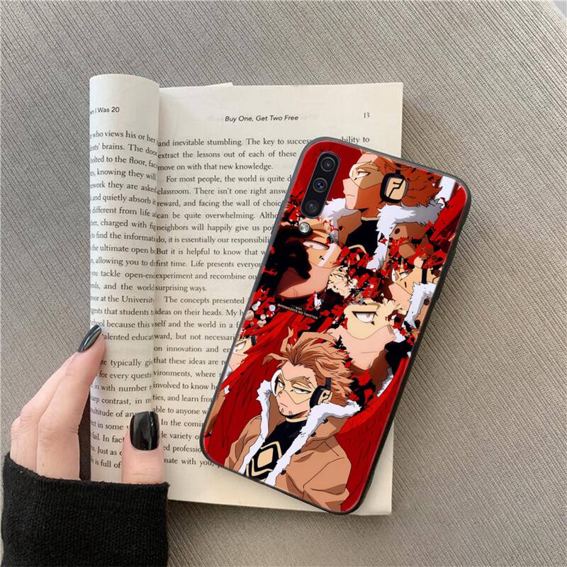 Pouzdro na telefon Anime MHA Hawks BNHA pro Samsung Galaxy A51 A71 A52 A12 A50 A32 A21S A70 A31 A21 A11 A12 M31 A02