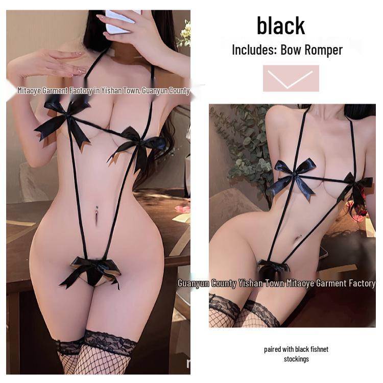 Sexy Christmas Bow Tie Bodysuit Lingerie & New Year's Multi-Color Bikini