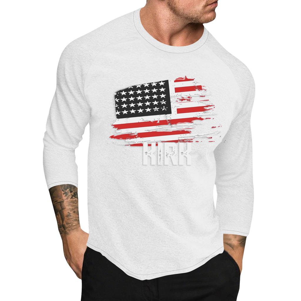 Casual printed raglan sleeve men's long sleeve top