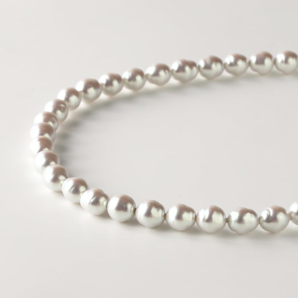 [MIONO] [Produced by Yumi Katsura] Yumi sienne Pearl Necklace Coco 42cm Formal Occasions Simple Popular White Made in Japan (Silver)