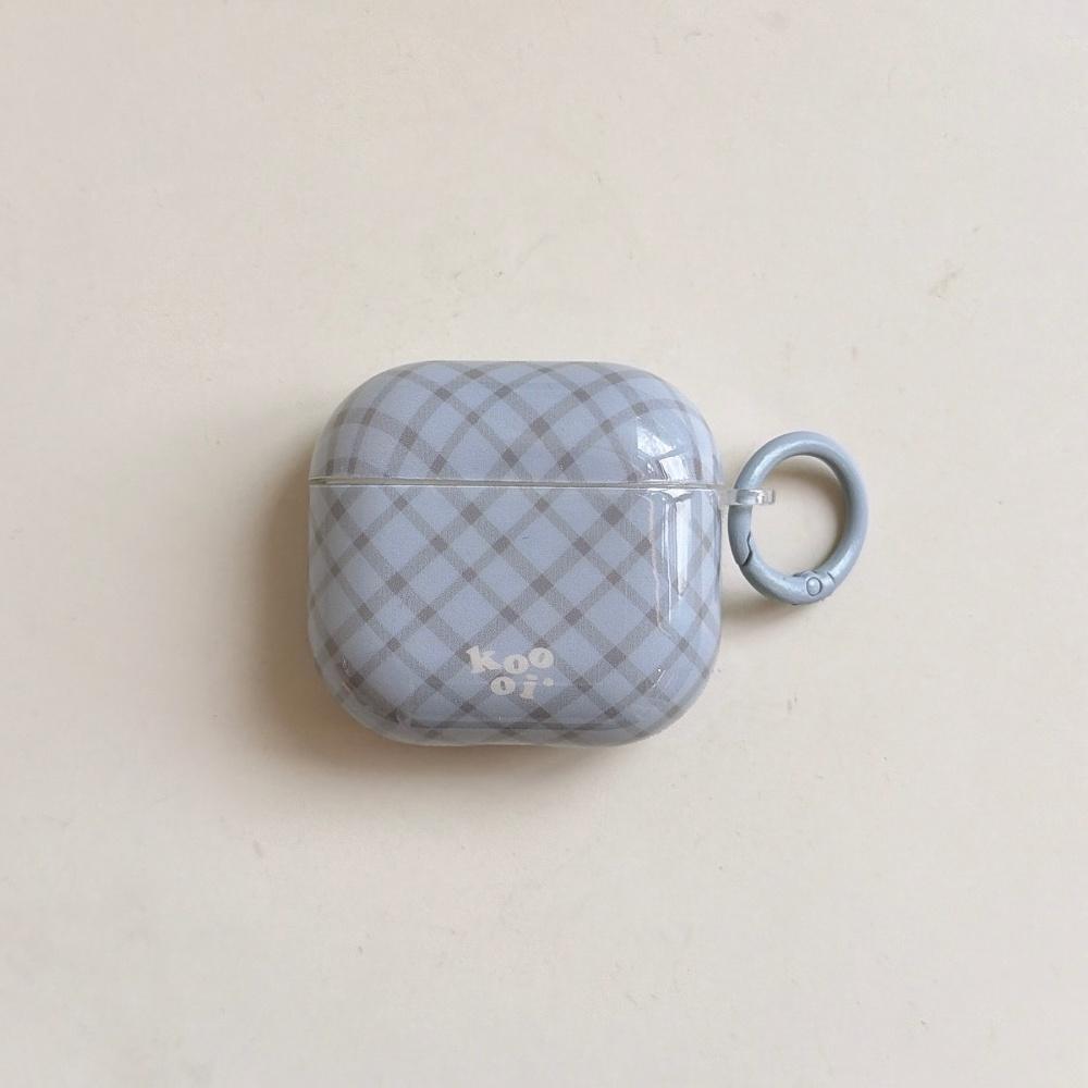 

Japan and South Korea simple gray-blue rhombus Airpods4/3 earphone protective case cover 2pro second and third generation new models are suitable Airpods 2