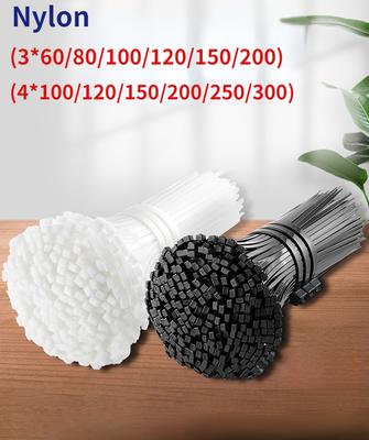 3M 4M  50/PCS Self-locking Plastic Nylon Cable Ties Black White Cable Ties Grommets Cable Ties Zip Ties