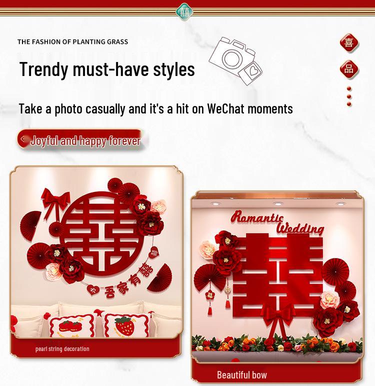 Wedding Room Decoration Set: Complete Bride & Groom's Bedroom and Living Room Decor Supplies.