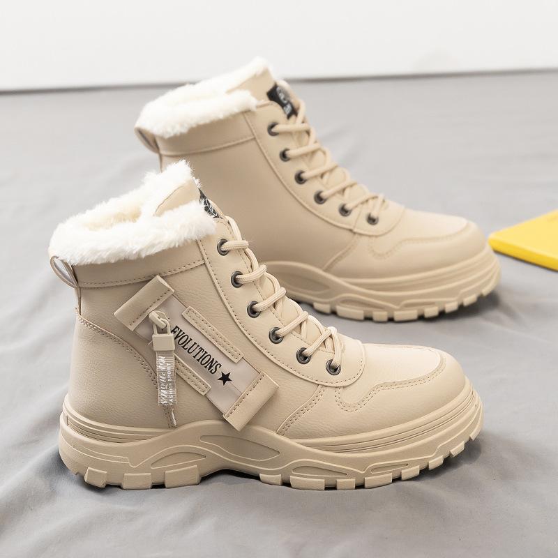 22 autumn and winter large size winter new snow boots short boots thermal cotton shoes velvet Martin boots 35