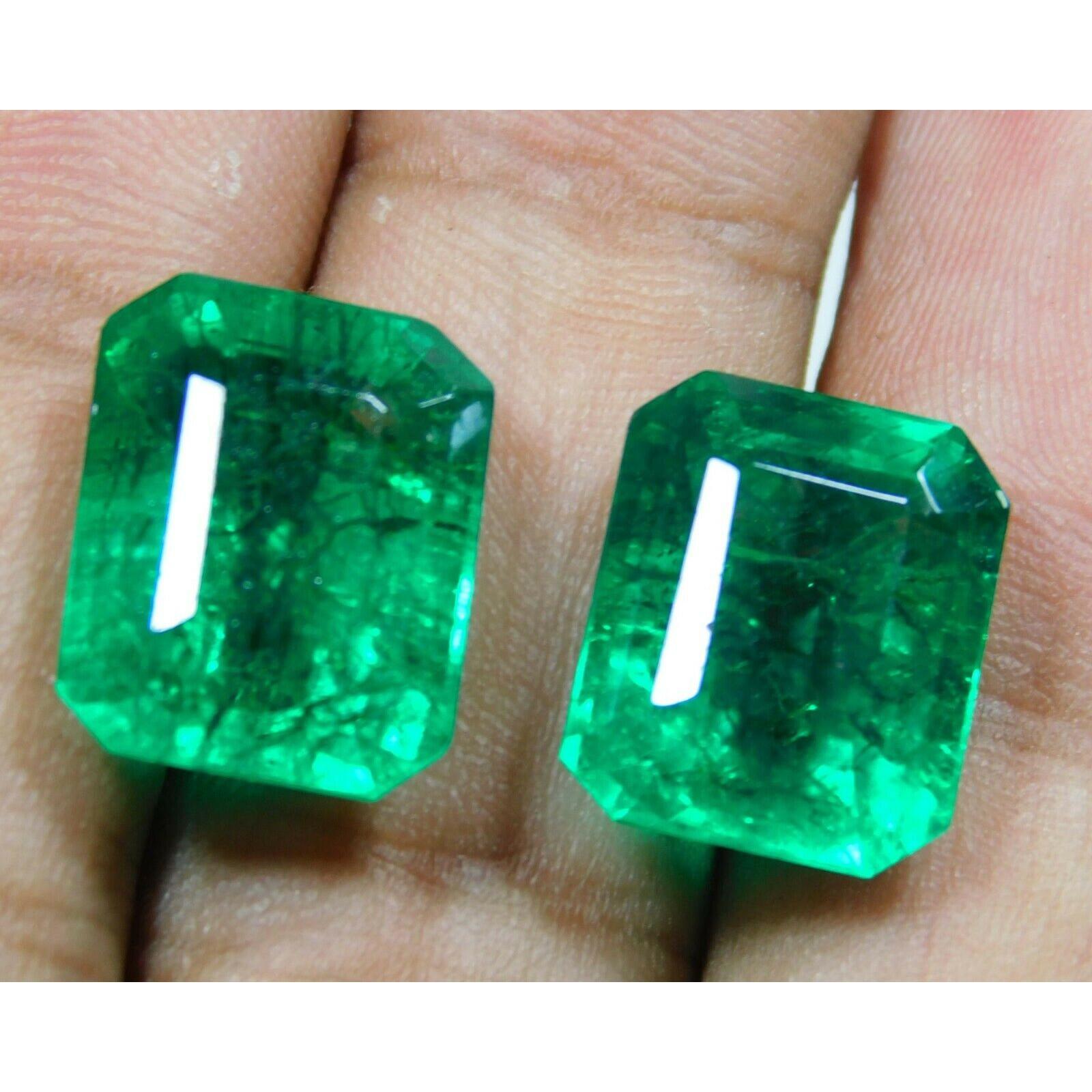 

Натуральний Зелений Смарагд 19.56 Каратів Вільний Дорогоцінний Камінь СЕРТИФІКОВАНИЙ Колумбійський Кушон Огранка gfhjgt 14.8 mm approx. зелений