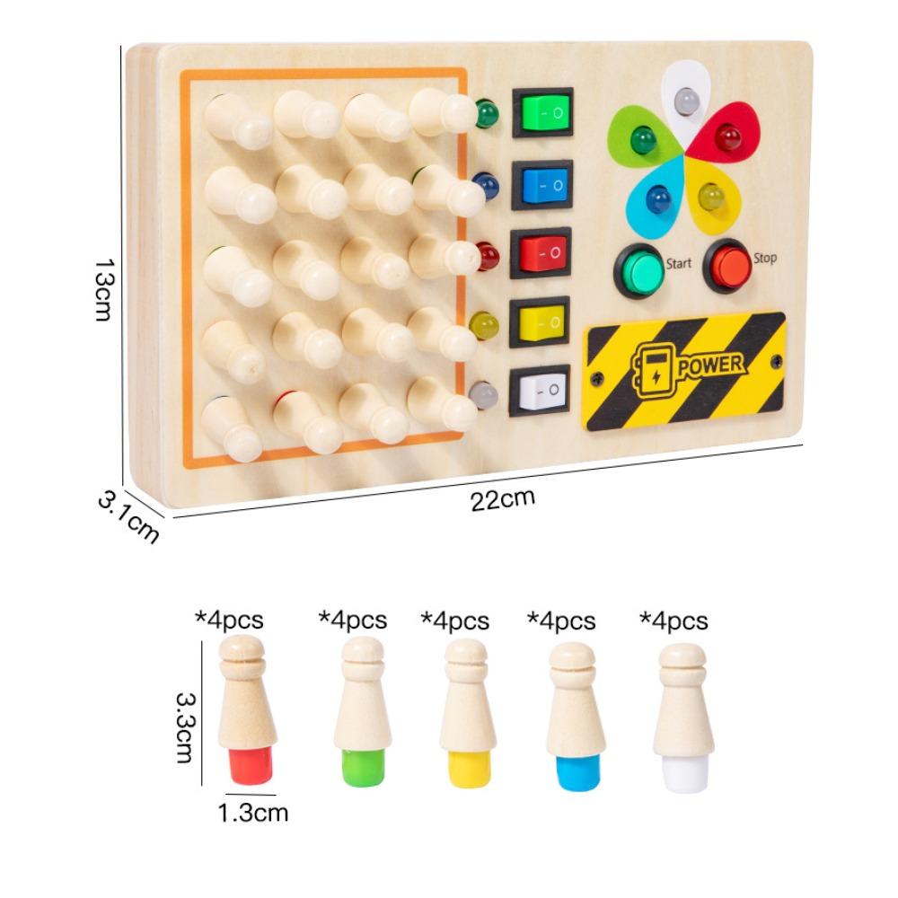 2 In 1 Montessori Busy Board Light Switch Games Toddlers Sensory Manipulation Board Parish Learning Activity Wooden Children Toy