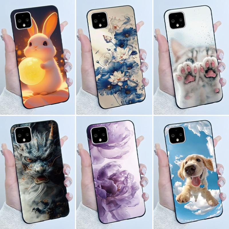Casing For Google Pixel 4 / 4XL /4 XL Super-Thin Slim Case Aesthetic Luxury Cute Cool Boys Girls Black Matte Soft Silicone Cover