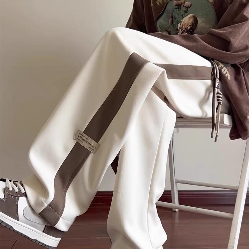 

Женские и мужские тонкие спортивные штаны с цветными блоками, спортивные штаны свободного кроя XXXL бежевый