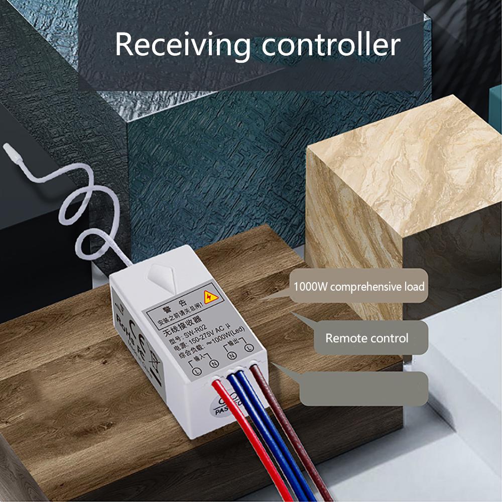 Wireless Wall Light Switch & Transmitter Receiver For Lamp Fan Remote Control