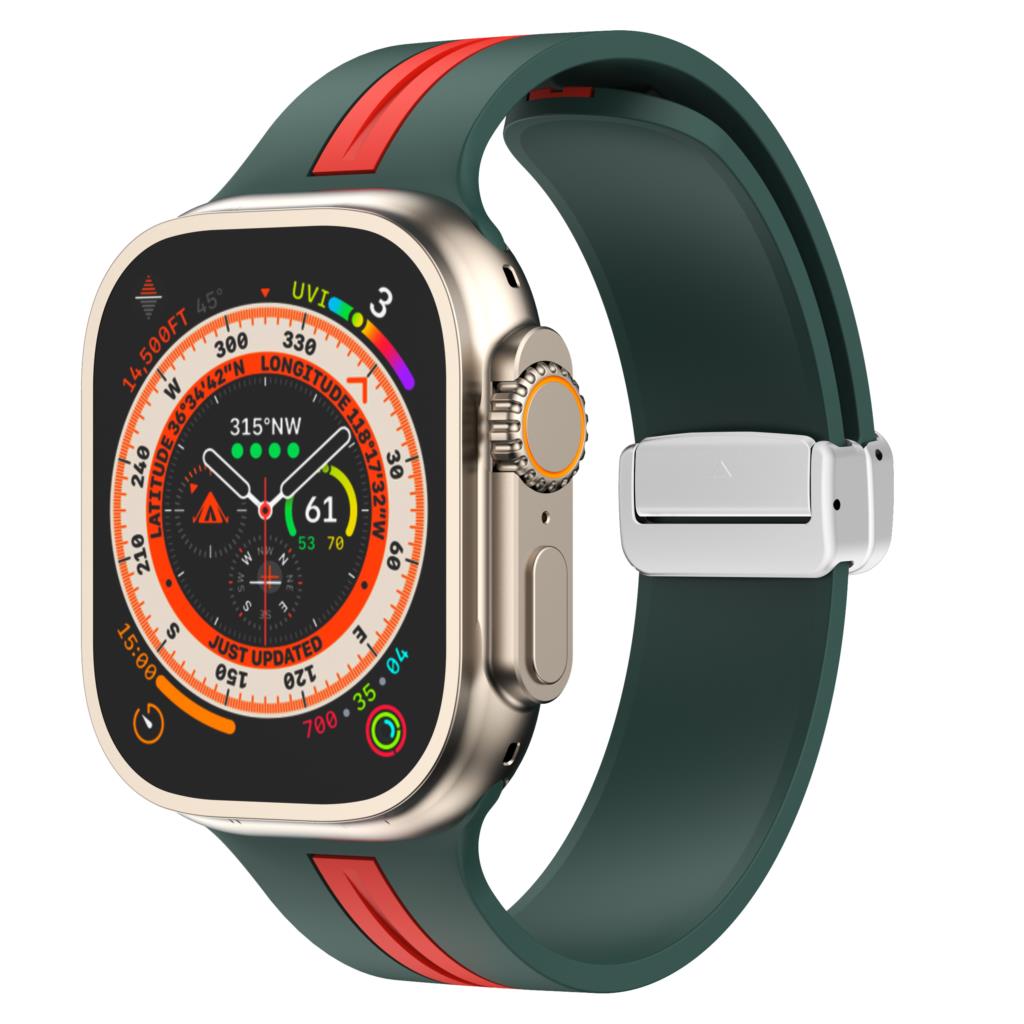 Magnetic buckle Strap For Apple Watch Ultra 2 band 49mm 44mm 40mm 45mm 41mm 38mm Silicone Bracelet iWatch series 7 3 6 5 se 8 9