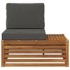 Outdoor End Sofa Natural Color 91 X 63 X 73 Cm Solid Acacia Wood