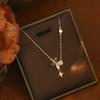 Zirconia Temperament Necklace Women's Vintage Pendant Design Girls' Gift Fashion Versatile Collarbone Chain Jewelry