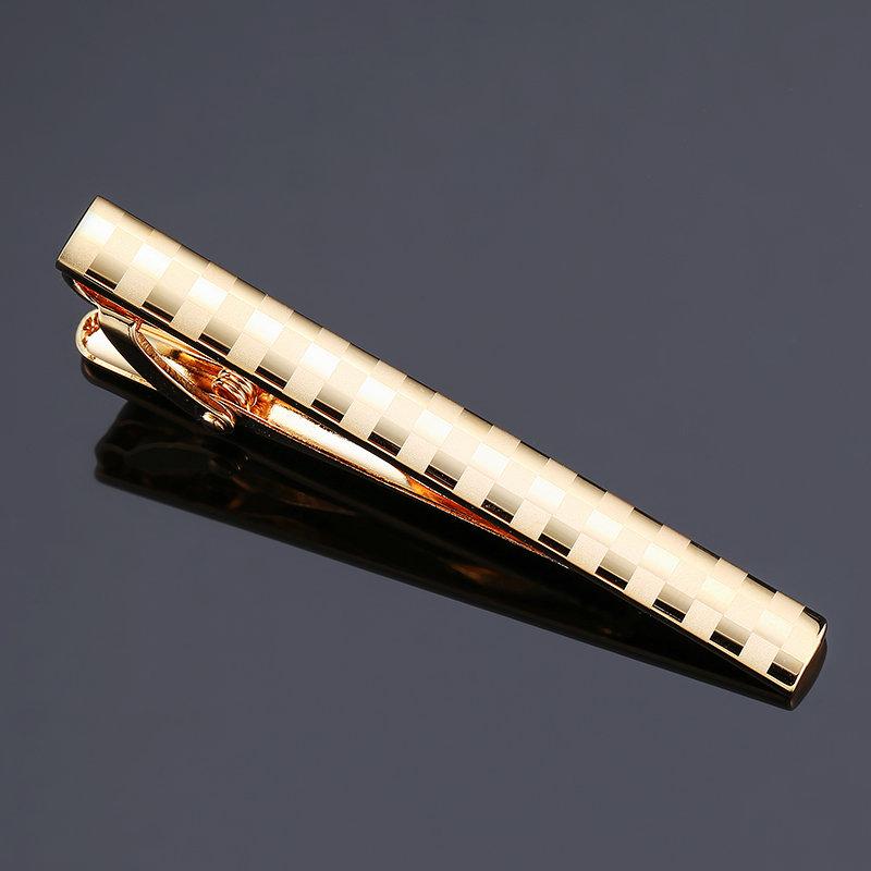 high-end Tie Clip Classic golden Clasp Pin for men's Accessories jewelry gifts