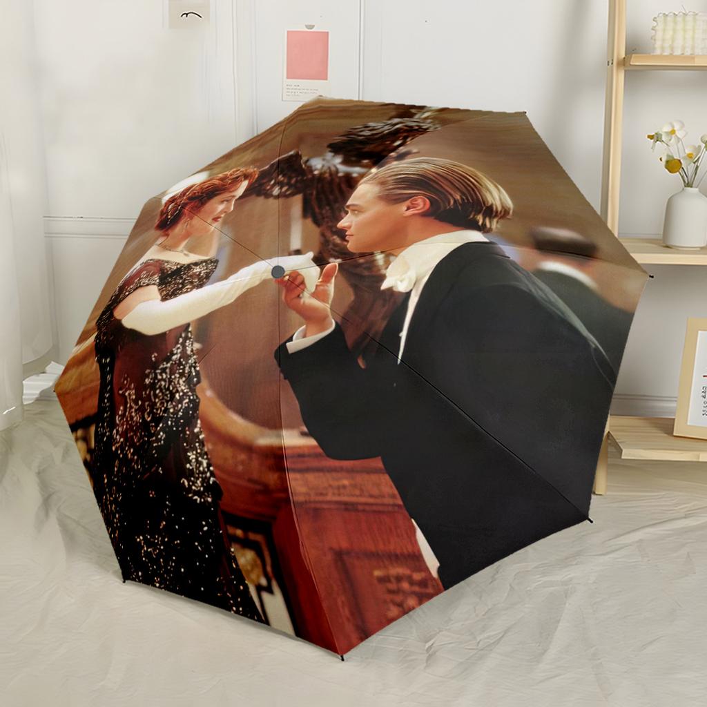Love On The Titanic Automatic Umbrella Retractable Design with 8-Rib Durability Durable Plastic & Iron for Outdoor Daily Use Fashion Lovers