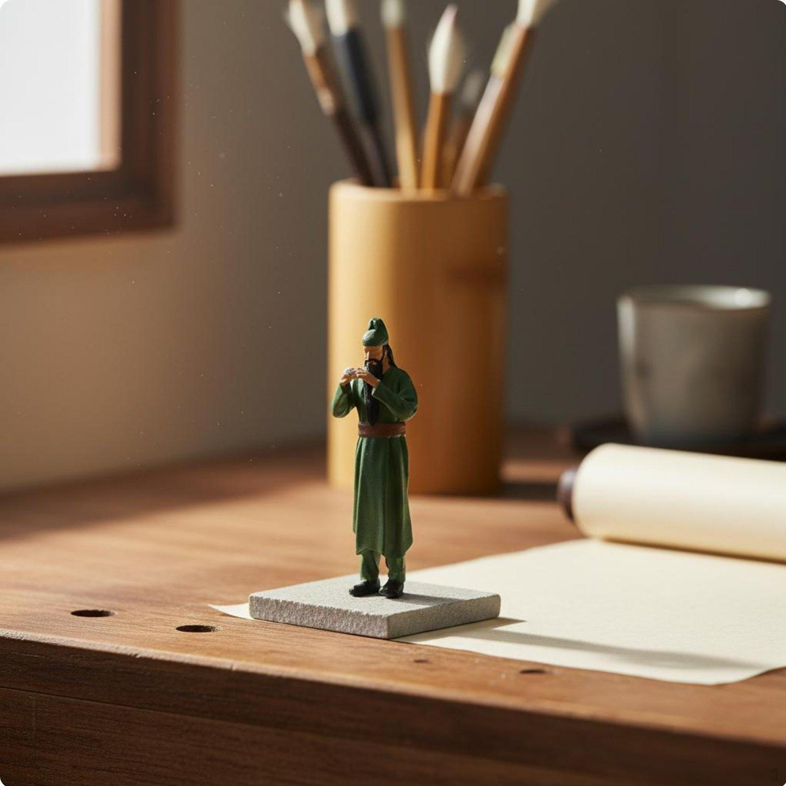 Three Kingdoms Character Model Detailed Craftsmanship 1:64 Scale Historical Figure Hand Painted Guan Yu