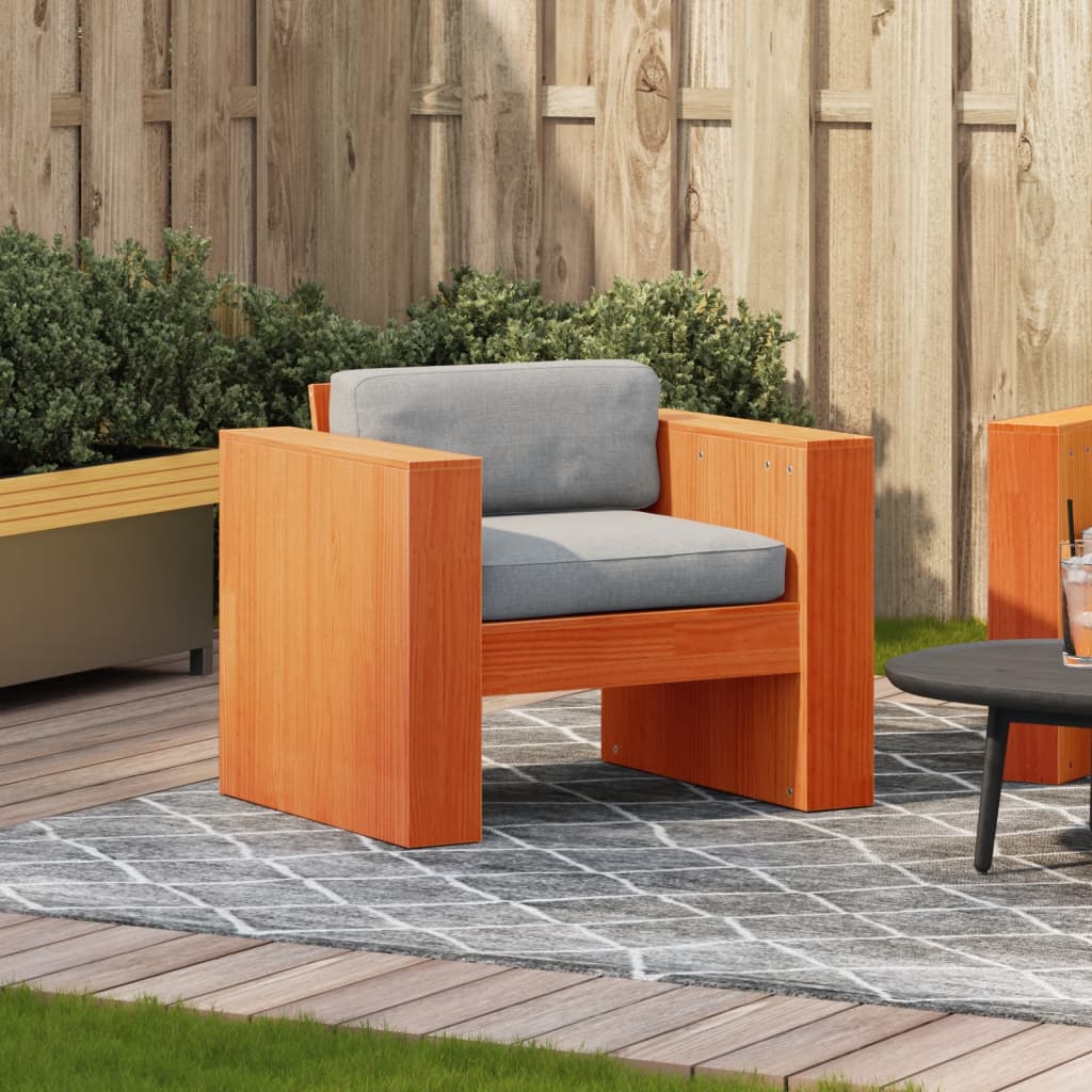 Garden Chair Wax Brown 79 X 60 X 62 Cm Solid Pine Wood