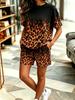 2026 Summer Women's Suit Fashion Sporty Comfortable Soft 3D Leopard Print Pattern Printed Casual Dress