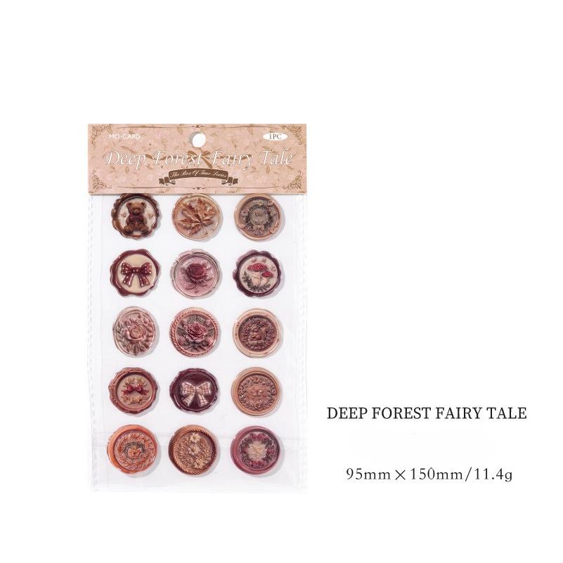 18pcs/20pcs Bag Wax Seals Stamp Sticker for Kid Vintage European Style Candy Color Sticker for Children DIY Decroative Scrapbook