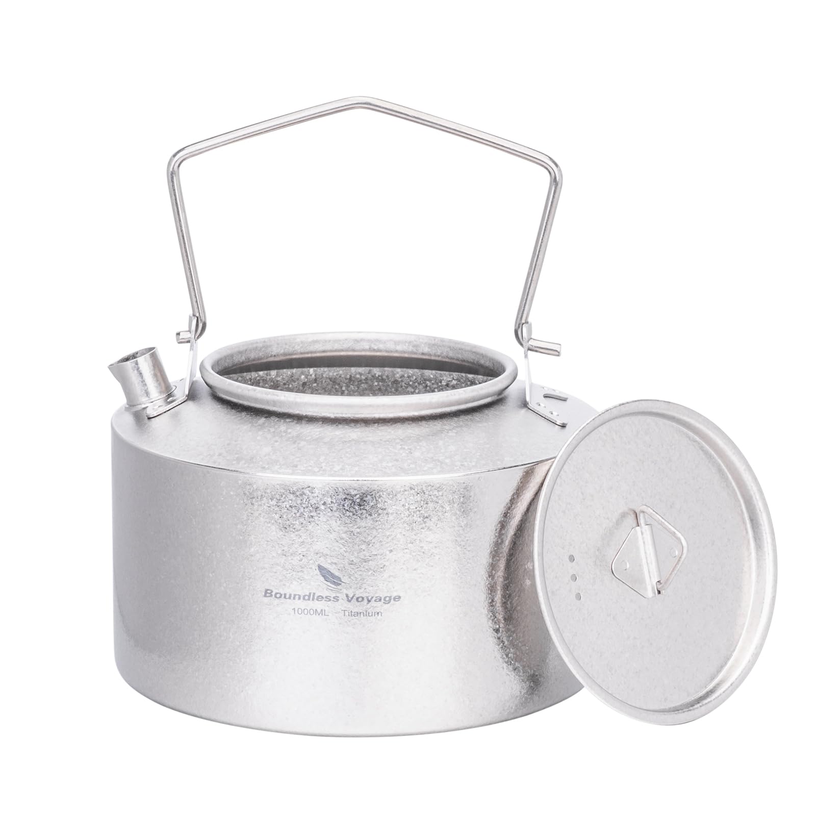 

Boundless Voyage Titanium Suitable for and Outdoor Crystal Ti3099D Kettle/Teapot, 1000ml, Lightweight, Durable, Rust-Resistant, Open-Flaming, Home,