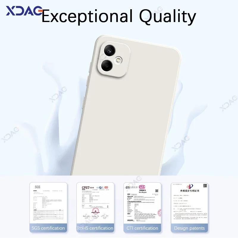 Luxury Square Liquid Cute Silicone Phone Case for Samsung Galaxy F05 Global 360 Soft Protective SamsungF05 Anti-fall Back Covers