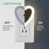 4pcs LED Night Lights Plug in Smart Cute Nightlight Heart Shaped for Bedroom, Bathroom, Kids Room, Nursery, Hallway
