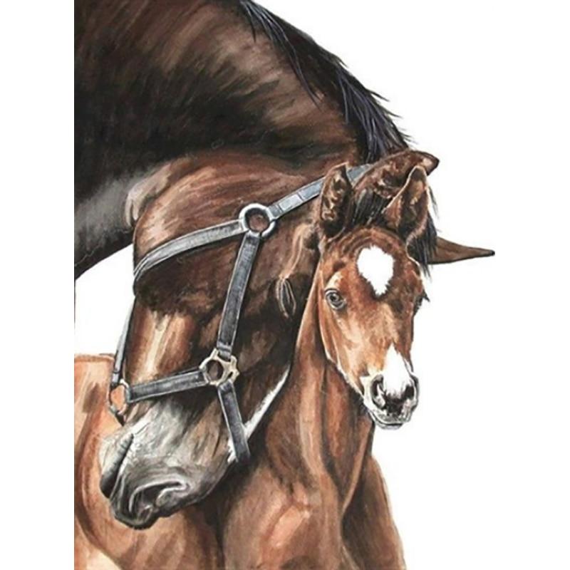 New 5D DIY Diamond Painting Horse Diamond Embroidery Animal Cross Stitch Full Round Drill Crafts Home Decor Manual Gift
