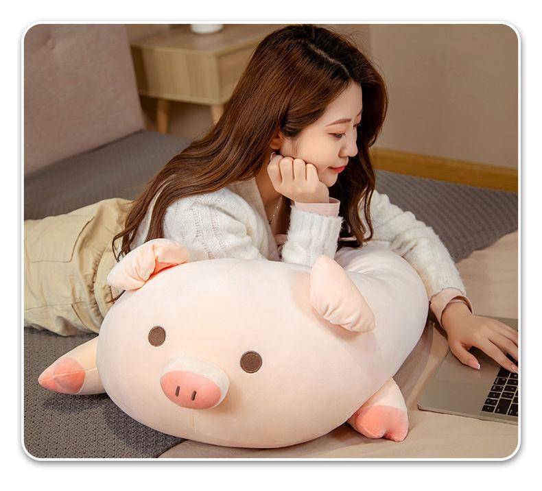 Cute Pig Plush Pillow: Washable Stuffed Toy Doll for Sleeping or Girls' Birthday Gift