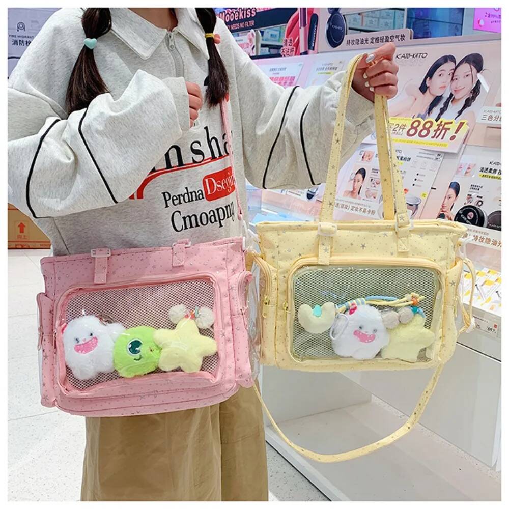 New Y2K Cute Star Bling Ita Bag Women's Fashion Shoulder Bag Lolita Girl Transparent Tote Bag DIY Display Crossbody Bag Handbags