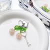 Handmade Crystal Cherrys Heart Lock Keychain Stylish Woven Charm Pendant for Fashionable Women Ladies Daily Use