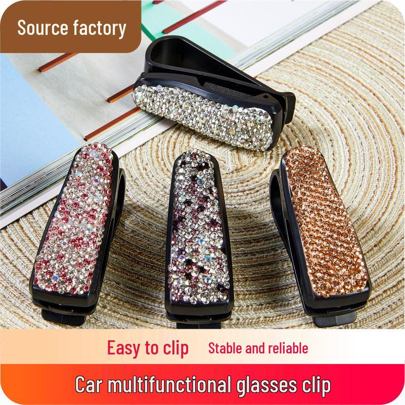 Strass Auto Sonnenblende Brillen- & Kartenhalter Clip