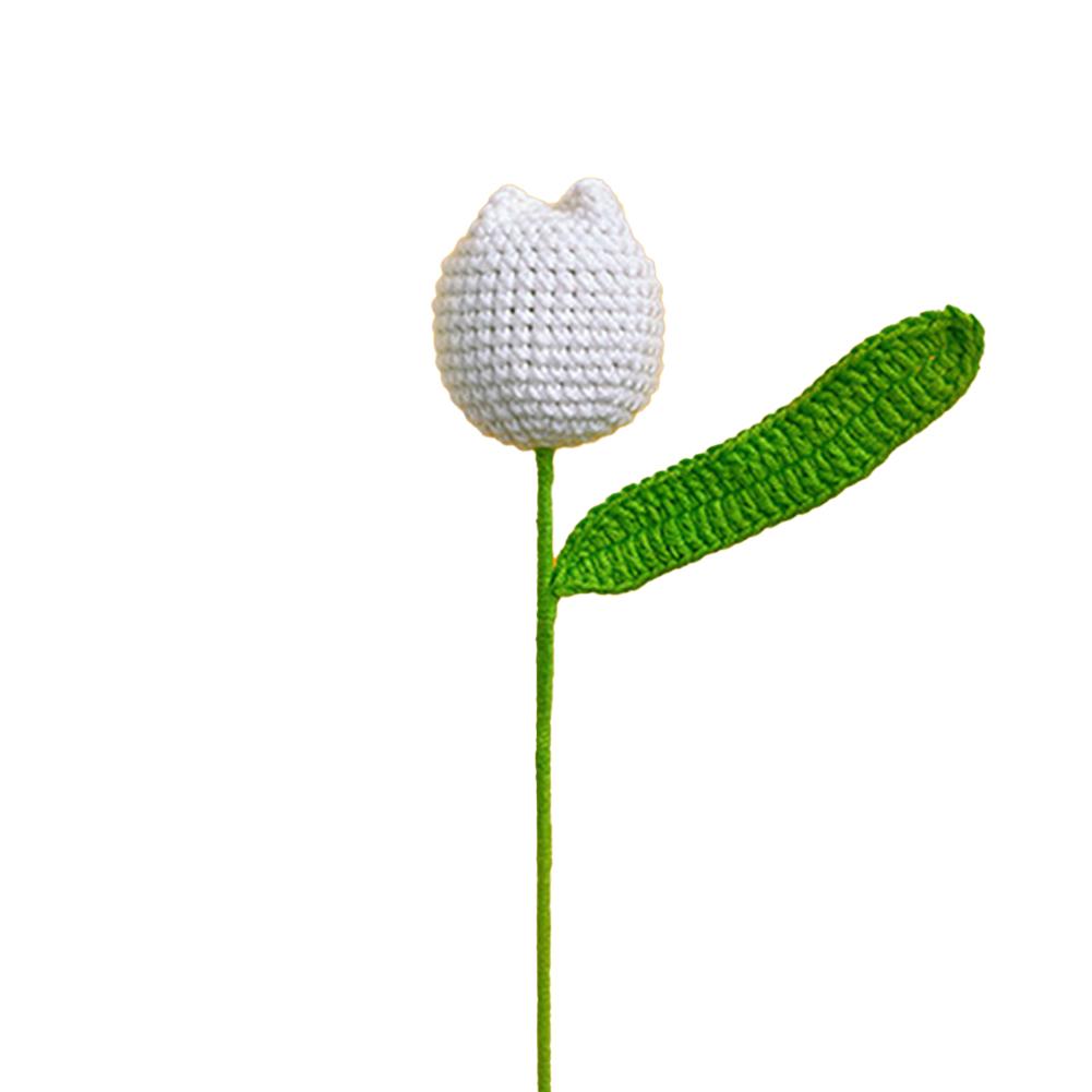 Handmade Yarn Tulip Bouquet Yarn Flowers Unique Home Decor Purple Handwoven Tulip Bouquet Handmade Craftsmanship белый