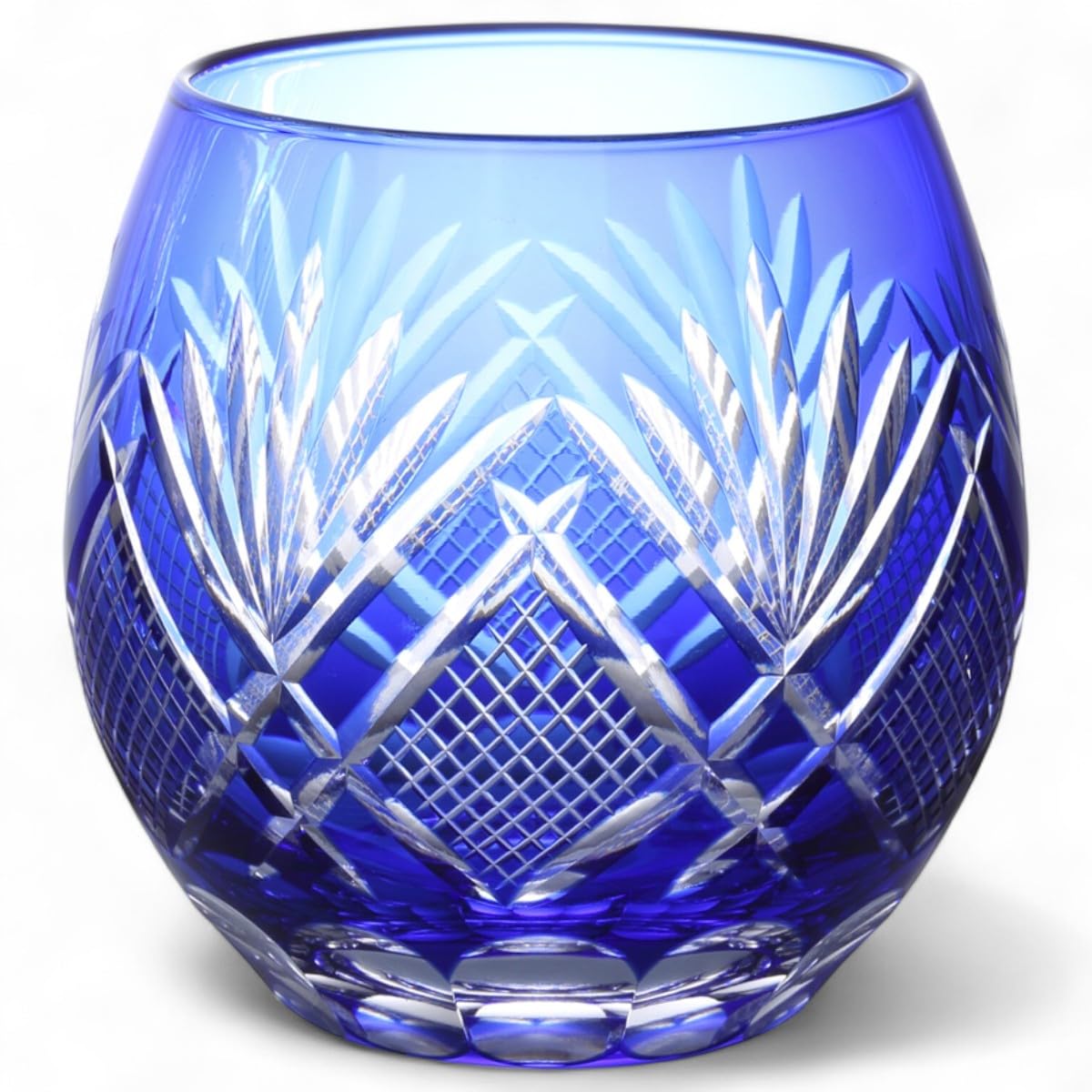 

Мизукаге Стекло Кирико x Hana to Ya Текущая модель J-kitchens Чашка в форме яйца, 6.9 8.9см, 350мл, Синий, Бишо,