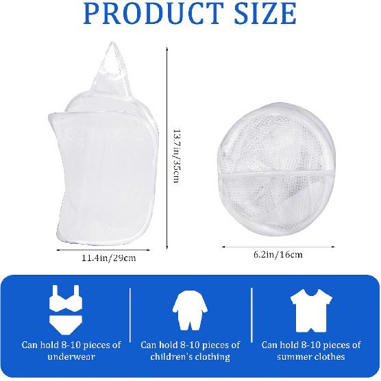 Mozeat Lens Space-Saving Hanging Laundry Hamper, White, Polyester, Portable, Hangable, Foldable