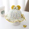 Baby Girl Spring Autumn Thin Floral Bow Drawstring Bucket Hat Cute Sun Protection Cap for Toddlers