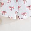 Girls' Short-sleeved Top + Shorts Set Bow Print Summer Fashion Two-piece Set