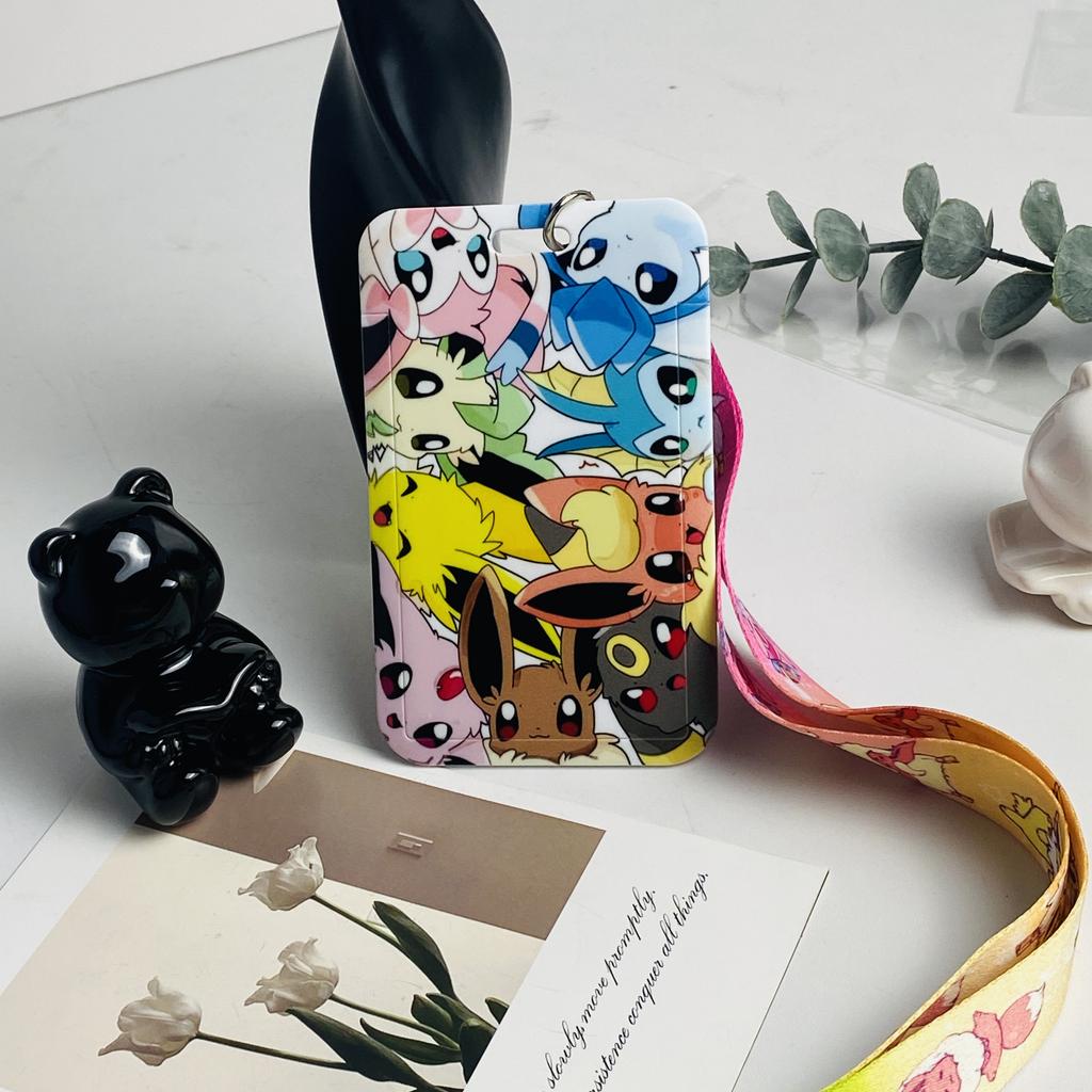 Animated Lanyards Cartoon Badge Holder ID Credit Card Pass Hang Rope Keychain For Keys Anime Accessories Gifts