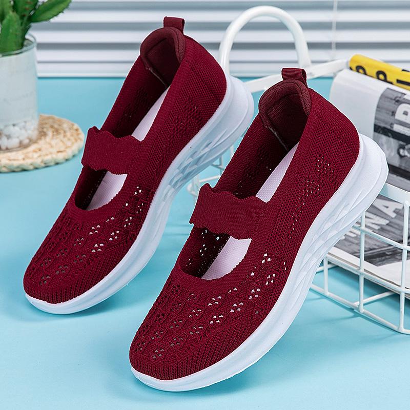 Fashion Sneakers Woman Soft Soled Hiking Outdoor Fitness Soft Soled Mesh Tennis Sneakers Breathable Lightweight Casual Walking Shoes