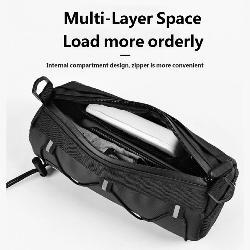 Large Capacity Bike Frame Storage Bag Regulable Front Tube Bicycles Organizers for Commuting Accessories