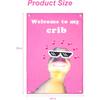 ValueBargain Welcome to My Crib Duck Flag, 2x3 Feet Funny Welcome to My Crib Duck Flag for Bedroom Room Wall Art for Family Dormitory & Living Room,