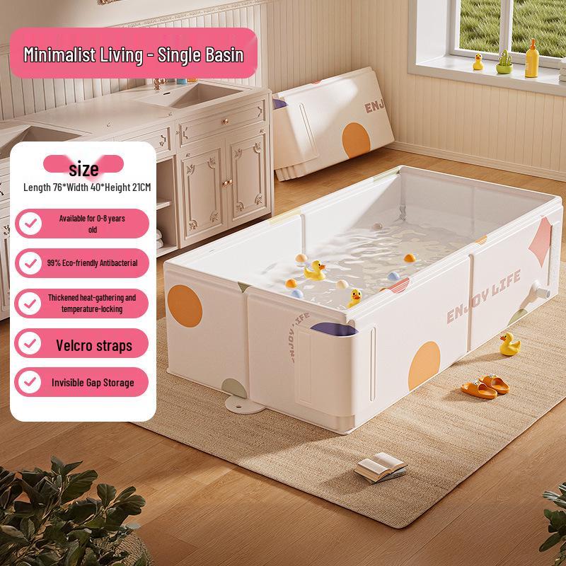 Environmentally Friendly Portable Baby Bath Tub: Indoor, Foldable, Insulated & Spacious for Sitting or Lying Down.