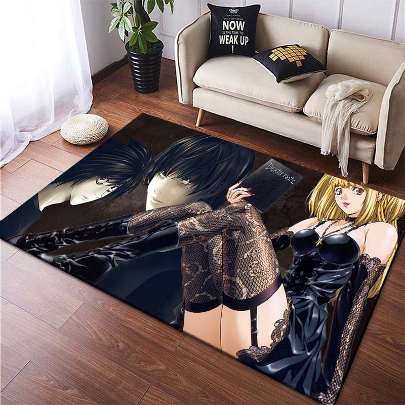 Japanese Anime Death Note Kira Floor Mats Square Carpets for Bedroom Living Room Home Decoration  Rugs Soft Velvet Mat  Area